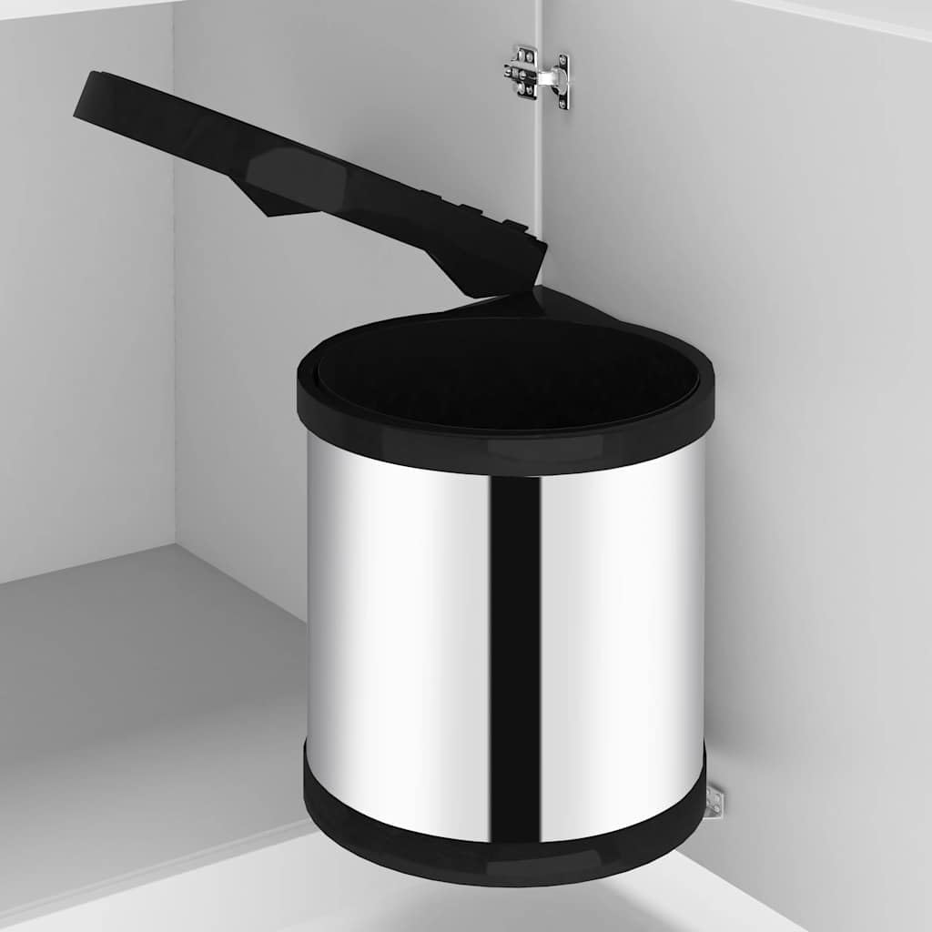 vidaXL Heim & Garten Einbau-Mülleimer 8 L schwarz Edelstahl
