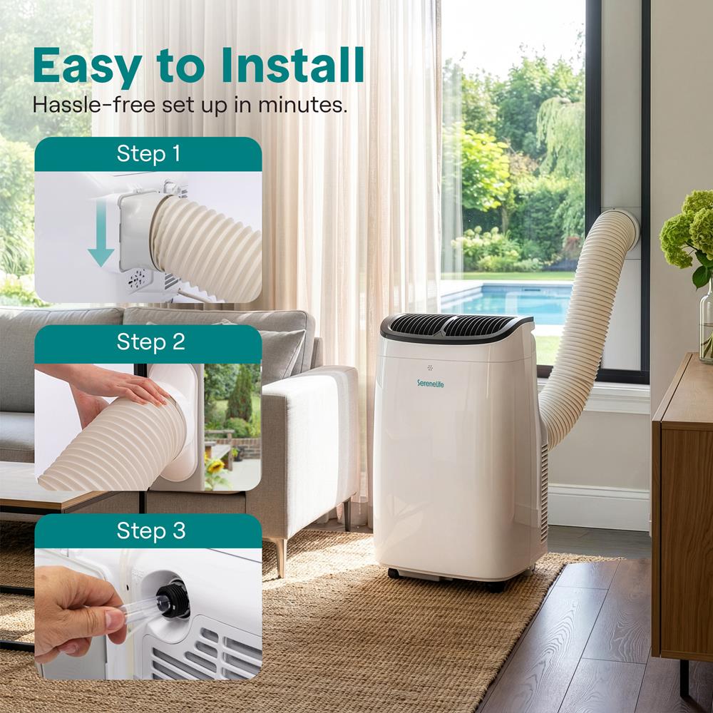 Serenelife Portable AC 10000 BTU Klimagerät Grau mit WLAN