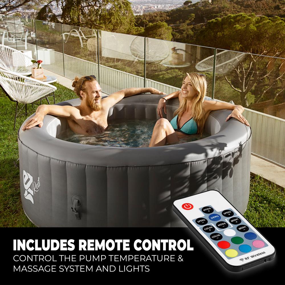 Serenelife Spa aufblasbarer Whirlpool 4 Personen 100 Düsen LED