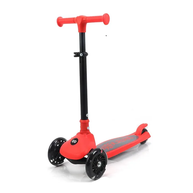 Serenelife Scooters Kinderroller 3-Rad LED rot klappbar