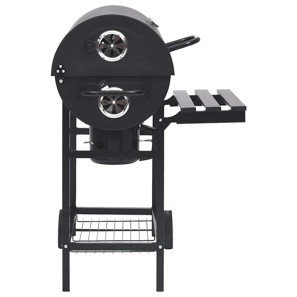 vidaXL Grillwagen Holzkohlegrill Schwarz Stahl mit Rädern