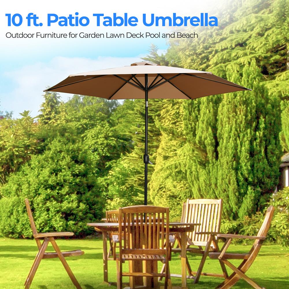 Serenelife Furniture Gartenschirm 3 m mit Kurbel UV30+