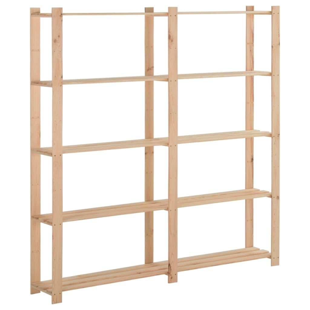 vidaXL Lagerregal Kiefer Massiv 5 Böden 170x28,5x170 cm