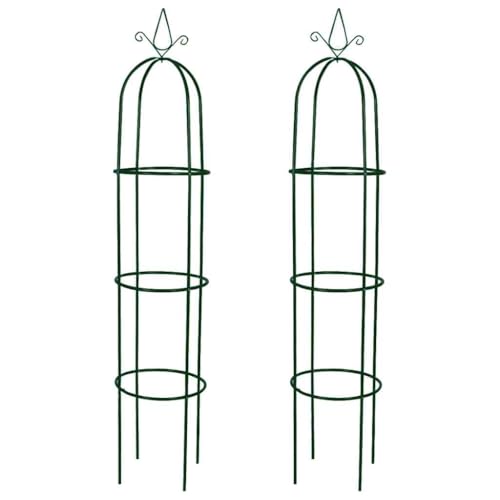 vidaXL Garten-Ranktürme 2 Stk Dunkelgrün 190 cm Eisen