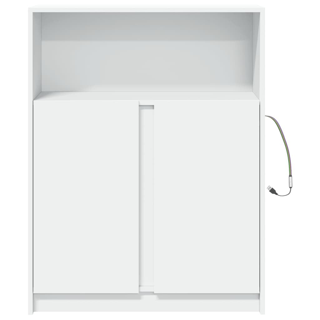 vidaXL LED-Sideboard Weiß 77x34x100 cm Holzwerkstoff RGB