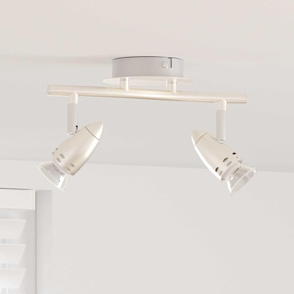 vidaXL Heim & Garten Deckenstrahler Nickel Metall 2-flammig