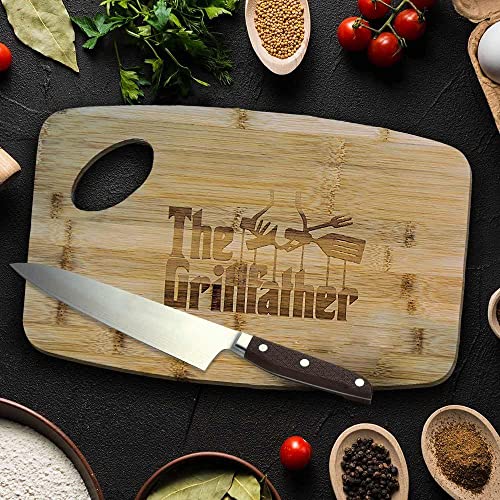 Mikamax Grillfather Schneidebrett Bambus 38x25 cm Gravur