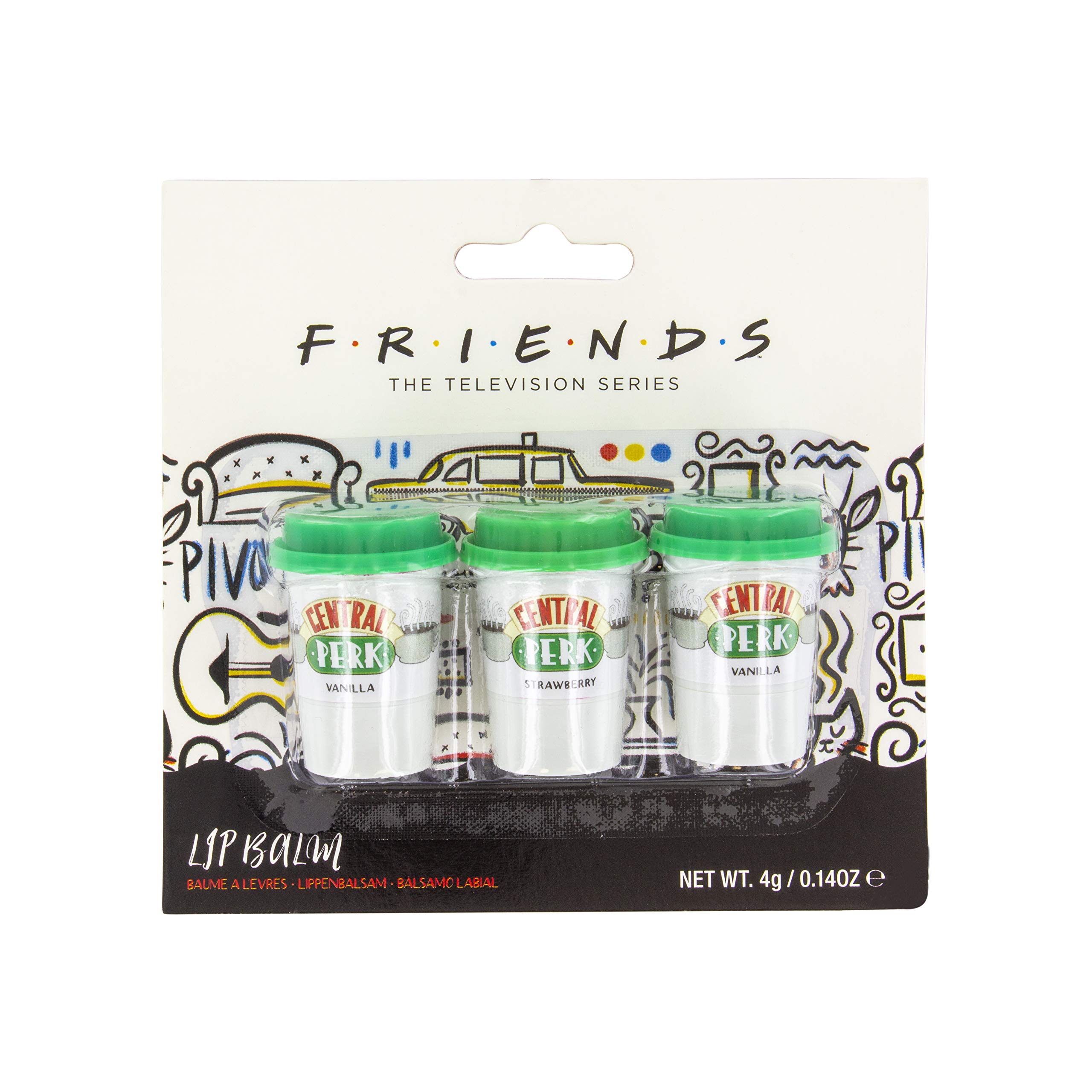 Paladone Central Perk Friends Lippenbalsam 3er-Set Vanille Erdbeere
