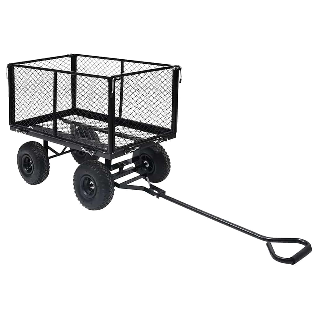 vidaXL Heim & Garten Gartenwagen 350 kg Handwagen Schwarz Stahl