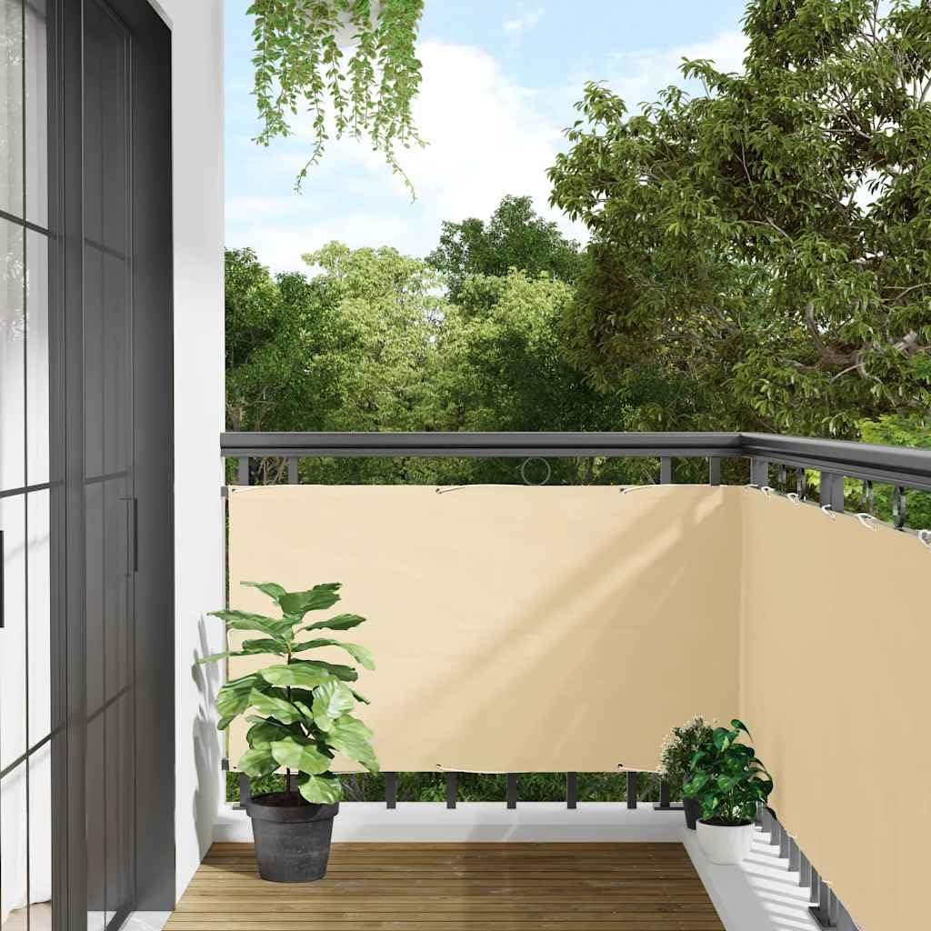 vidaXL Heim & Garten Sichtschutz Creme PVC 400x90cm Ösen