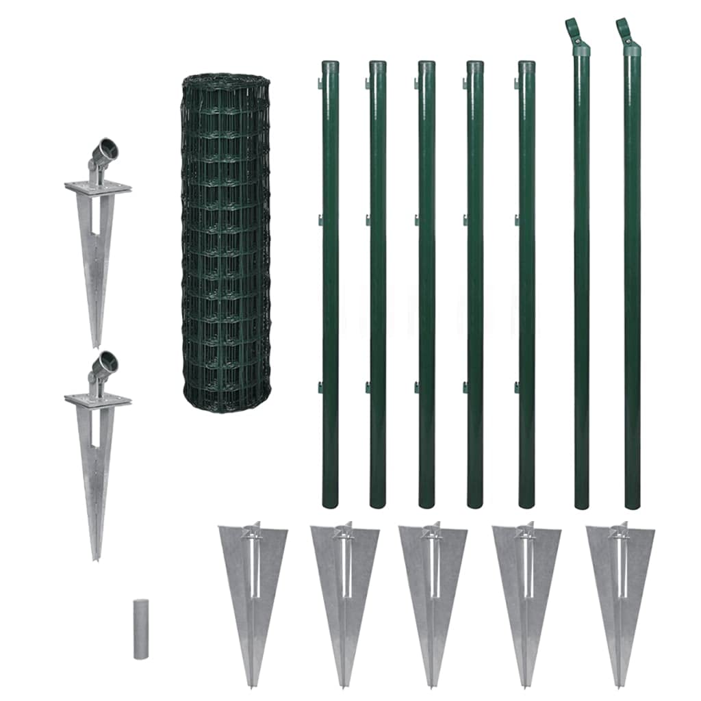 vidaXL Heim & Garten Maschendrahtzaun 10x0,8 m mit Pfosten