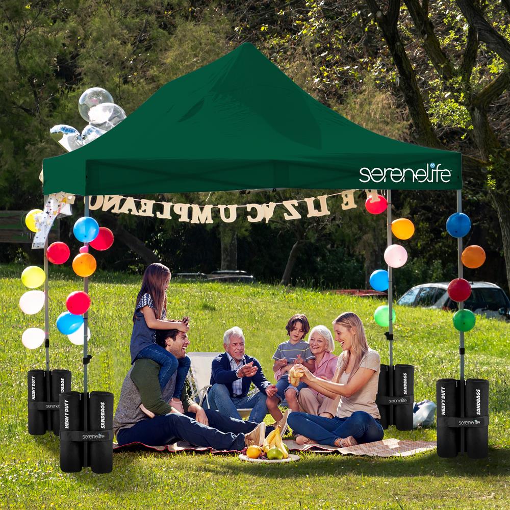 Serenelife Camping Pavillon 3x4,5m Grün Wasserdicht 10 Pers.