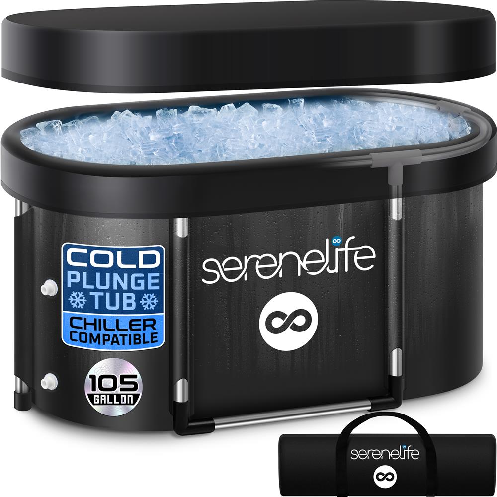 Serenelife Spa Eisbad 400 L isoliert mit Deckel tragbar