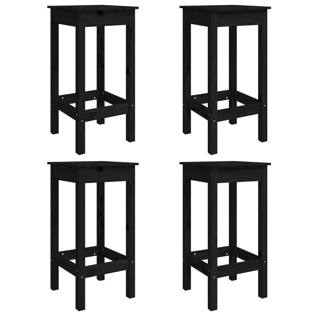 vidaXL 5-tlg. Gartenbar-Set Bartisch schwarz ohne Lehne