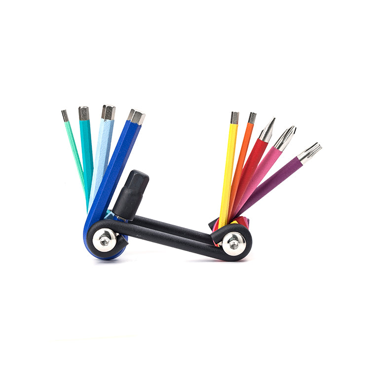 Kikkerland Rainbow Multi-Tool Set Multitool farbcodiert Fahrrad