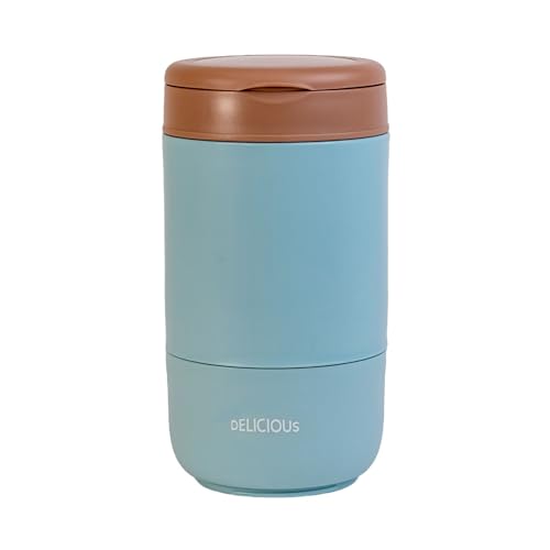 Intirilife Müslibecher Lunchbox blau 370ml Thermo mit Löffel