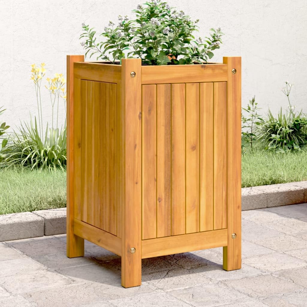 vidaXL Pflanzkübel Akazie 31x31x50 cm mit Einlage