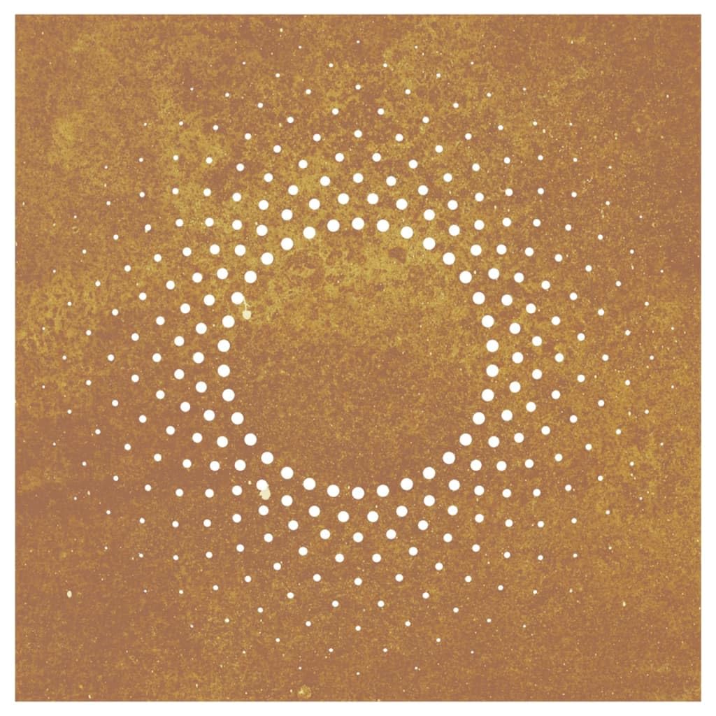 vidaXL Heim & Garten Wanddeko 55x55 cm Cortenstahl Sonne-Design