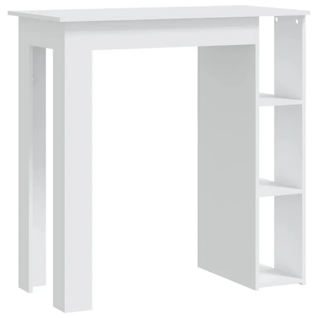 vidaXL Bartisch weiß 102x50x103,5 cm Holzwerkstoff mit Regal