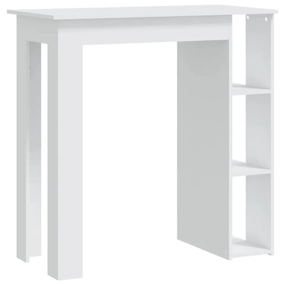vidaXL Bartisch weiß 102x50x103,5 cm Holzwerkstoff mit Regal