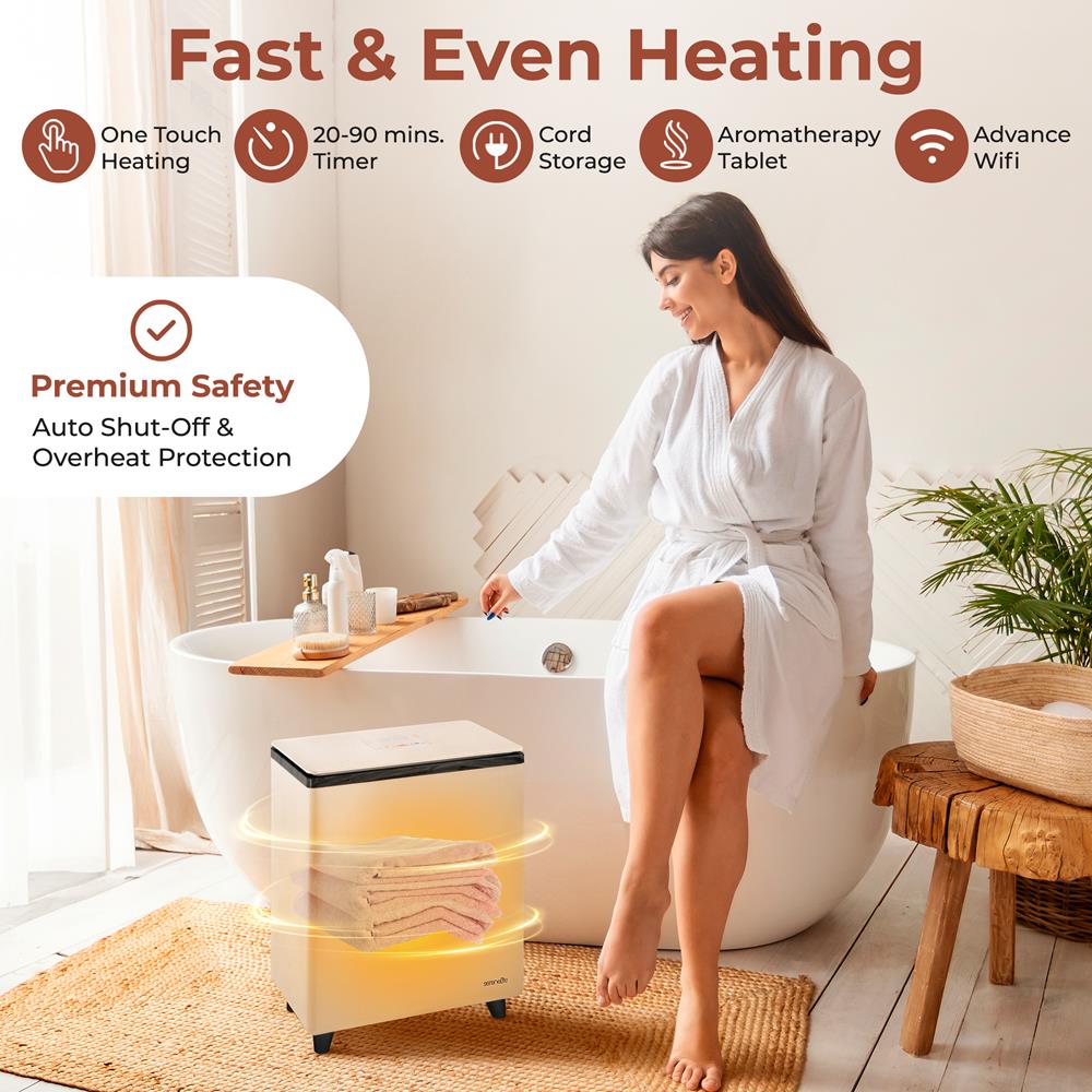 Serenelife Handtuchwärmer WLAN Edelstahl 20L Timer