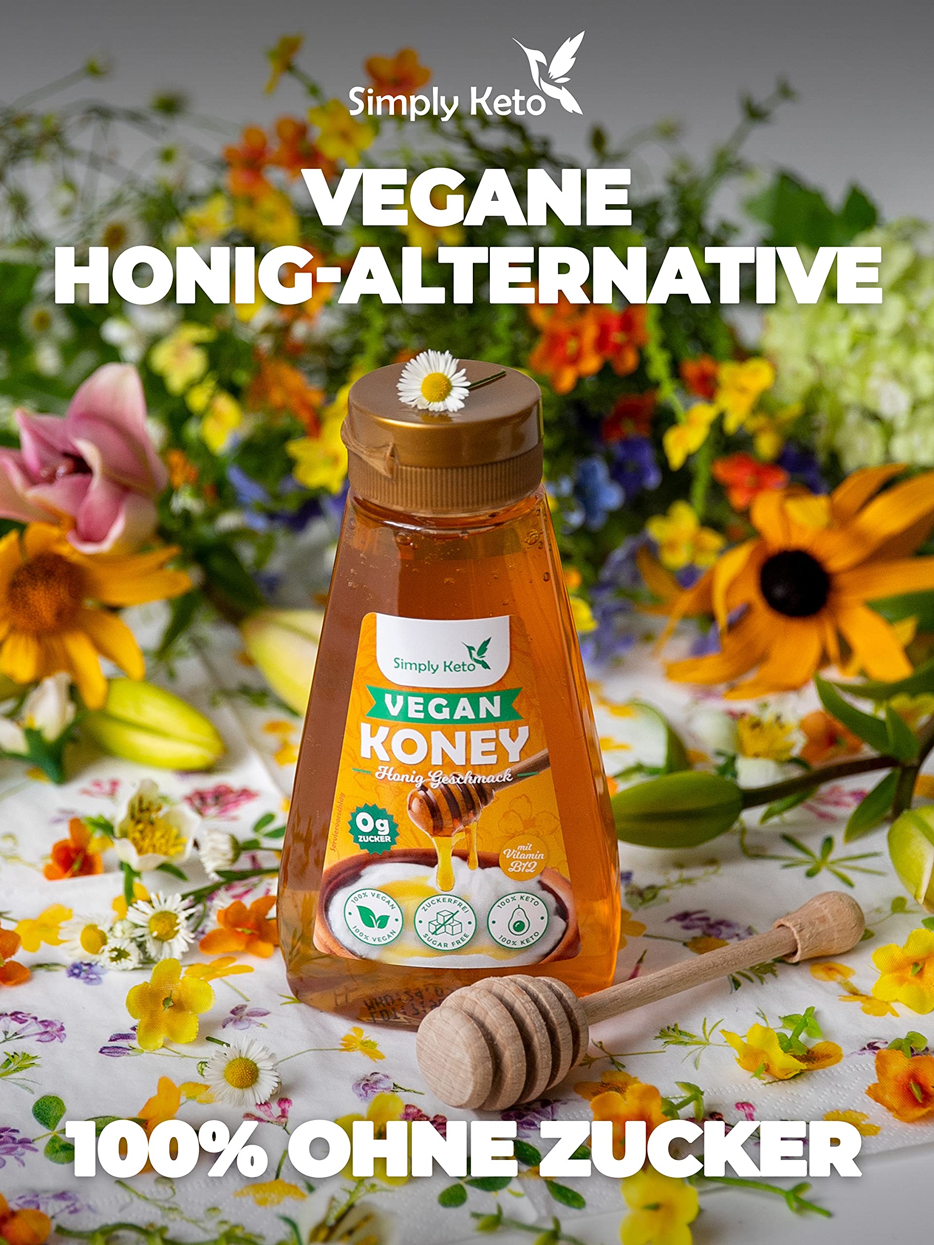 Simply Keto Koney Veganer Honig Sirup Erythrit ohne Zucker