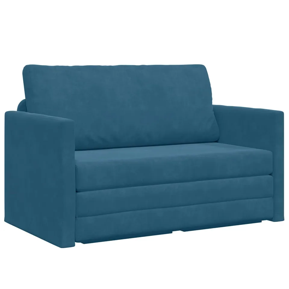 vidaXL Möbel Schlafsofa 124x71x78 cm Blau Samt umwandelbar