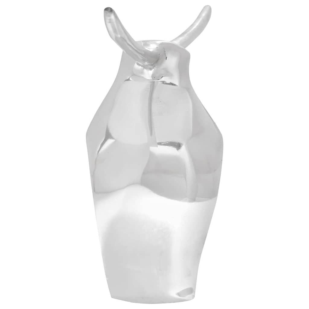vidaXL Heim & Garten Stierskulptur Silber 37x44x17 cm Aluminium