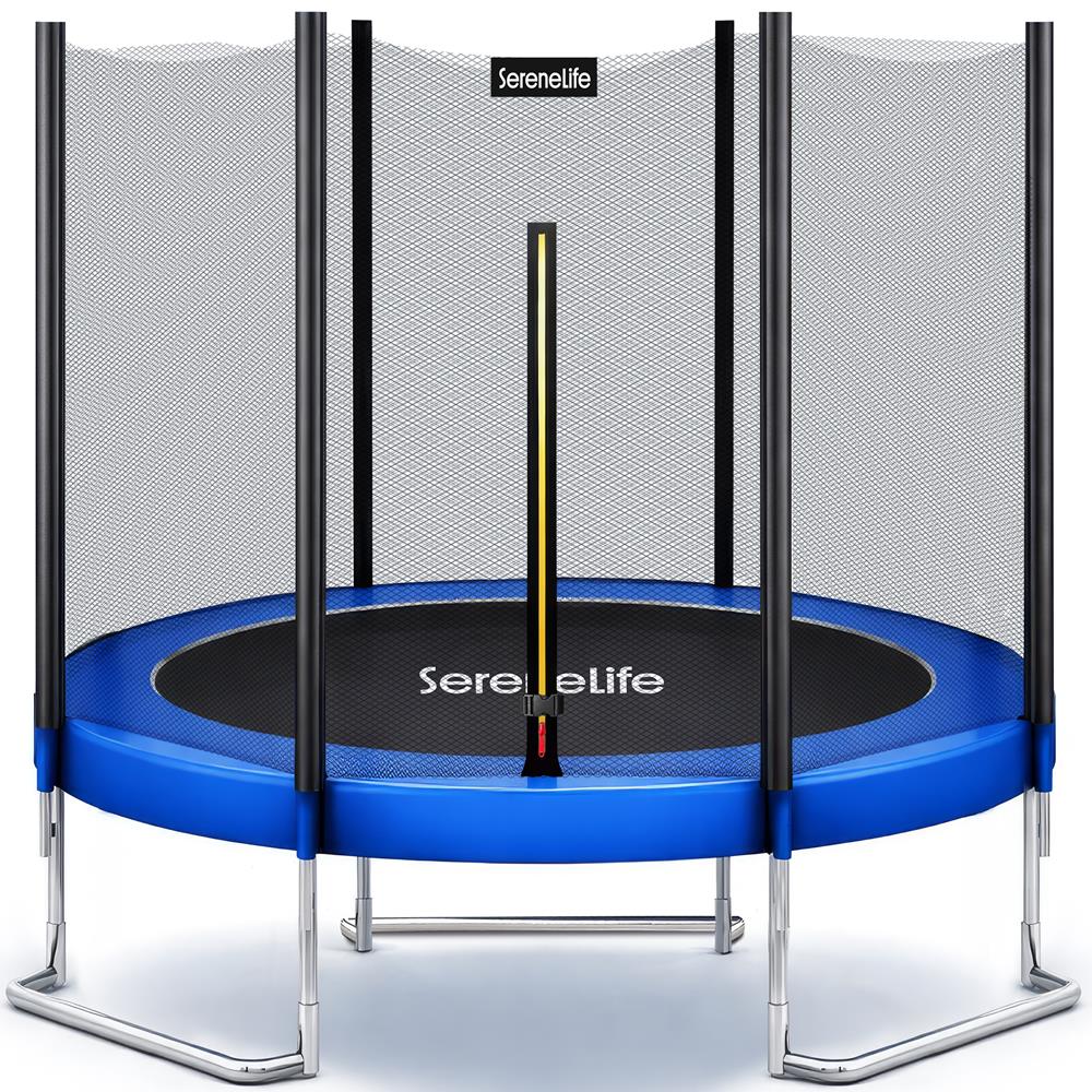 Serenelife Fitness Trampolin 8FT Blau mit Sicherheitsnetz Outdoor