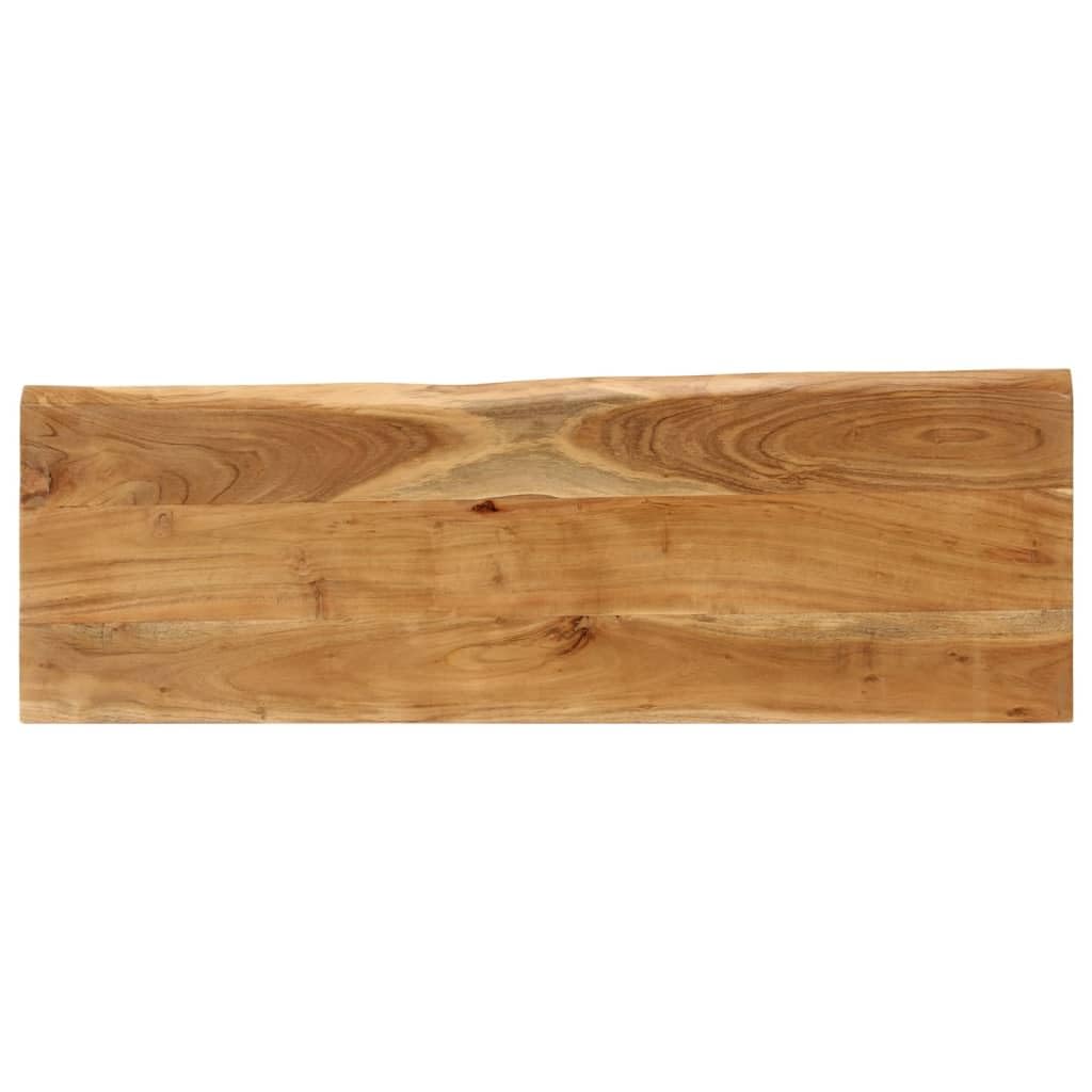 vidaXL Heim & Garten Bank Baumkante Akazie 105 cm Schwarz