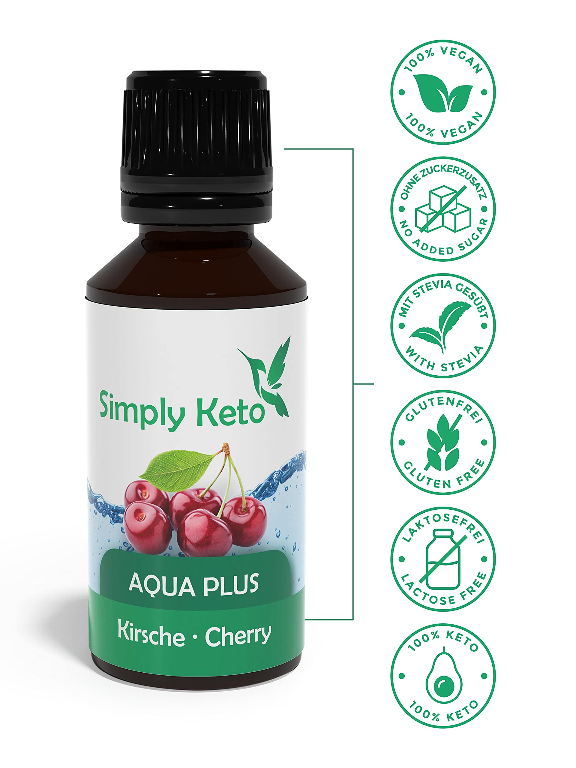 Simply Keto Aqua Plus Flavour Drops Kirsche 30ml zuckerfrei