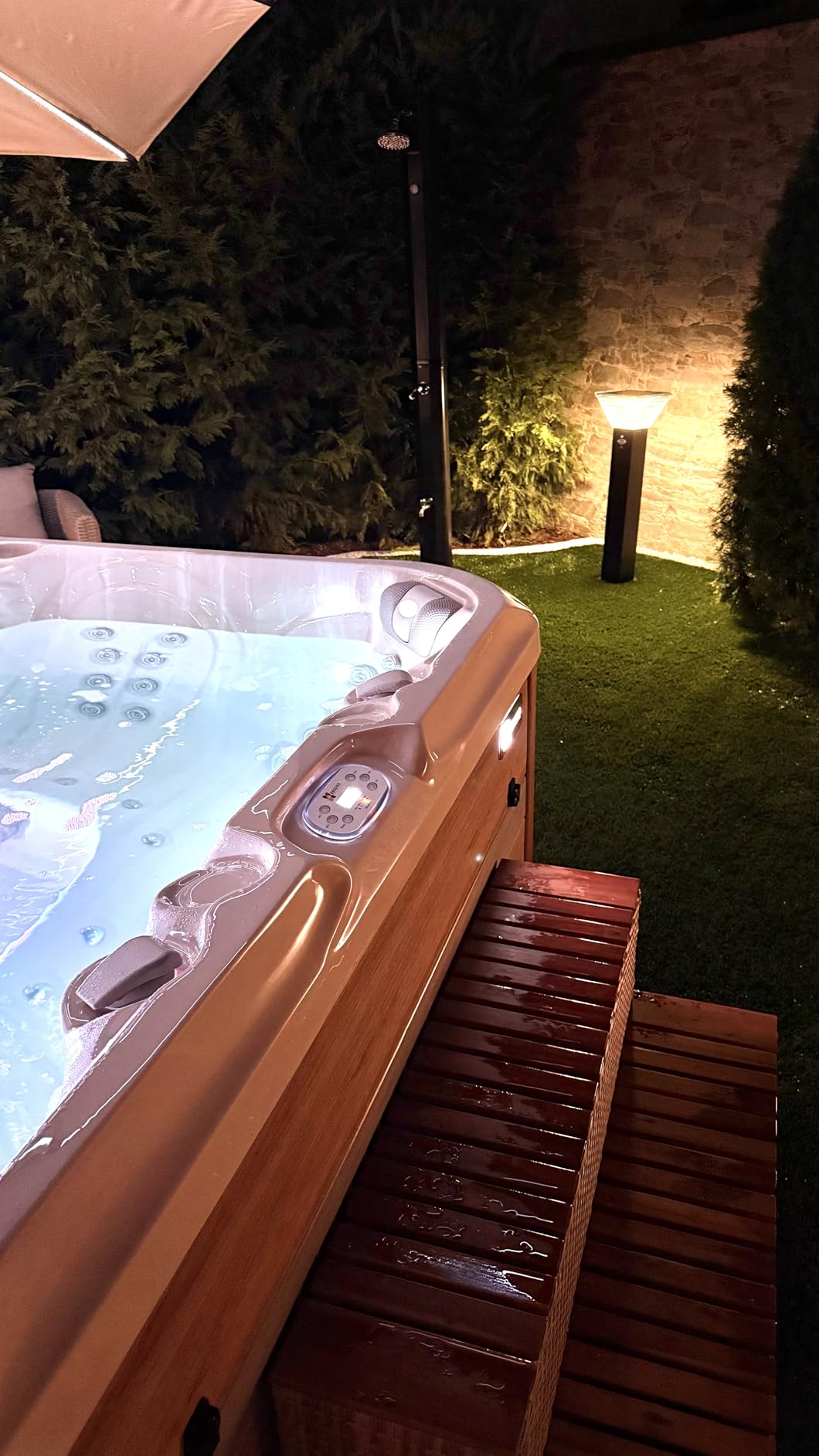 vidaXL Heim & Garten Whirlpooltreppe Beige 50 cm 2-stufig
