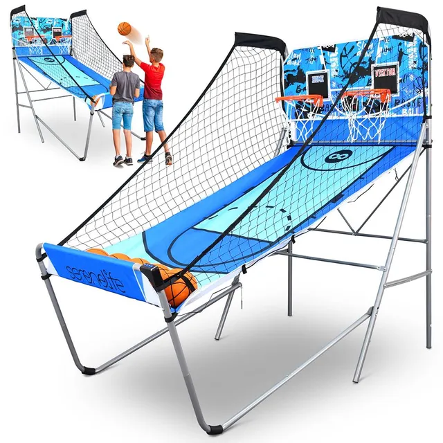 Serenelife Game Tables Basketballspiel Dual Hoop LED klappbar