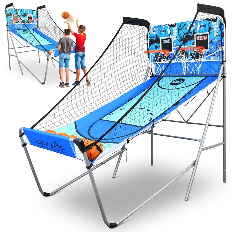 Serenelife Game Tables Basketballspiel Dual Hoop LED klappbar