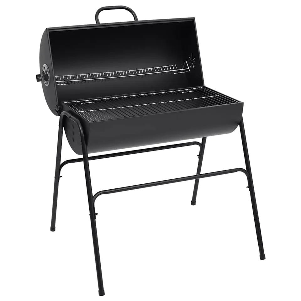 vidaXL Heim & Garten Holzkohlegrill Smoker BBQ Schwarz 80x95x90 cm