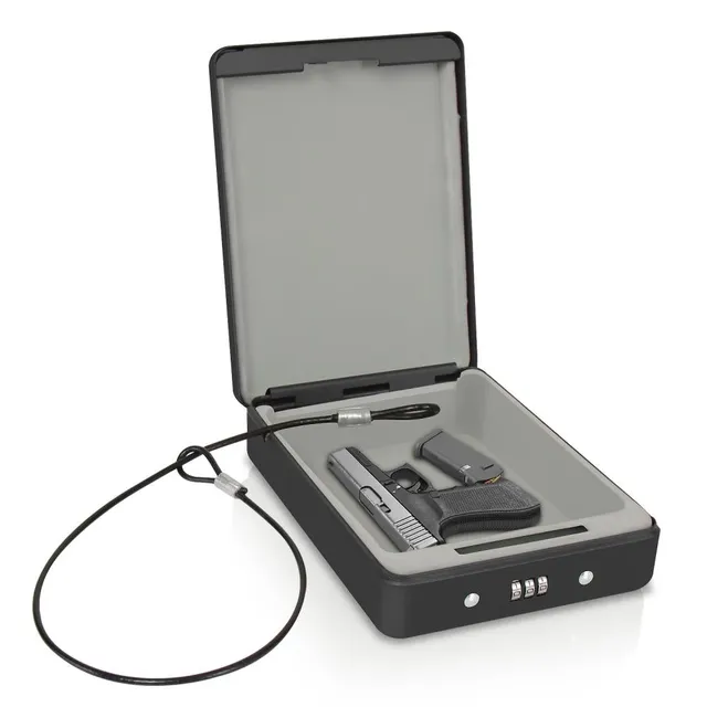 Serenelife Storage Pistolen Safe Stahl Zahlenschloss Kabel