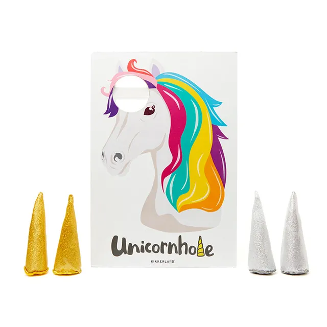 Kikkerland Home Unicornhole Wurfspiel Holz Einhorn Geschenk