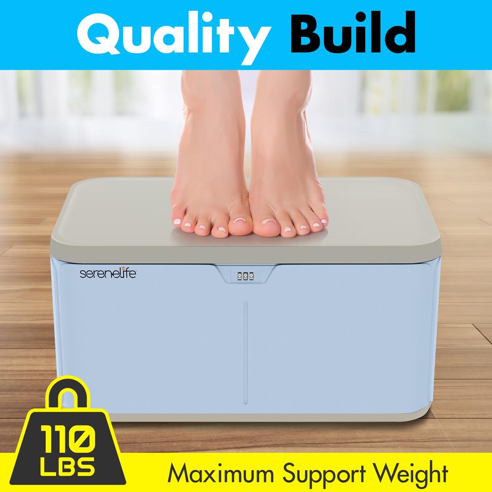Serenelife Storage Aufbewahrungsbox 27L hellblau abschließbar