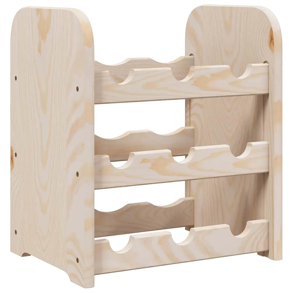 vidaXL Weinregal 33x25x37 cm Kiefer für 9 Flaschen Holz