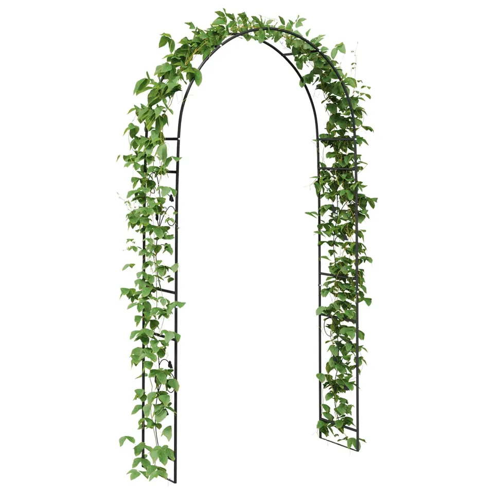 vidaXL Heim & Garten Gartenbogen 115x37x231 Schwarz Metall
