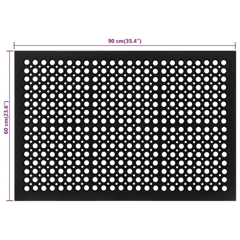 vidaXL Heim & Garten Fußmatte 60x90 cm rechteckig Gummi Drainage