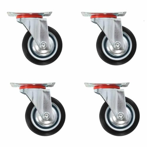 vidaXL Lenkrollen 4 Stk. 75 mm Gummi Möbelrollen Set