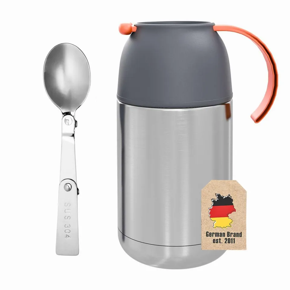 Intirilife Thermobehälter 650 ml Isolierbehälter Edelstahl