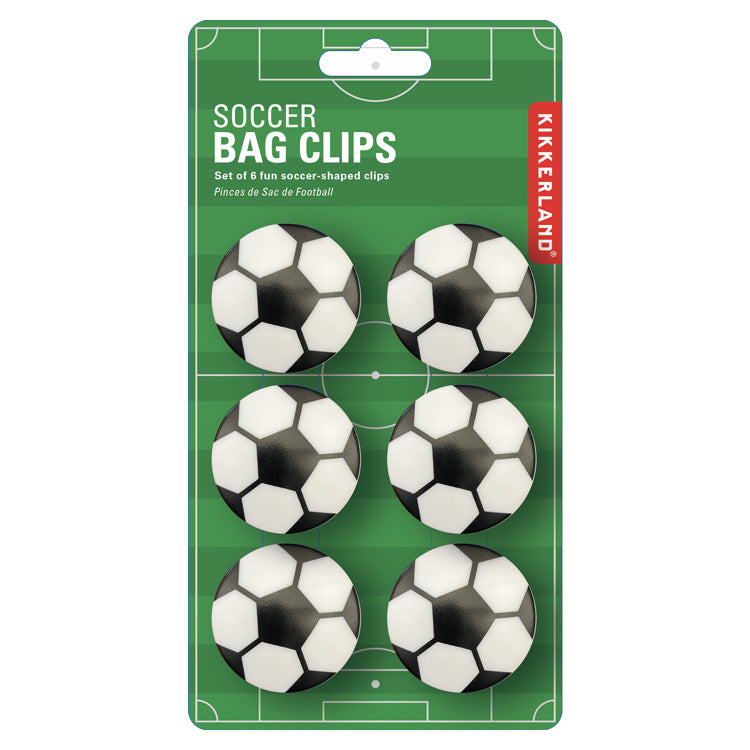 Kikkerland Soccer Bag Clips Tütenclips 6er Set Fußball