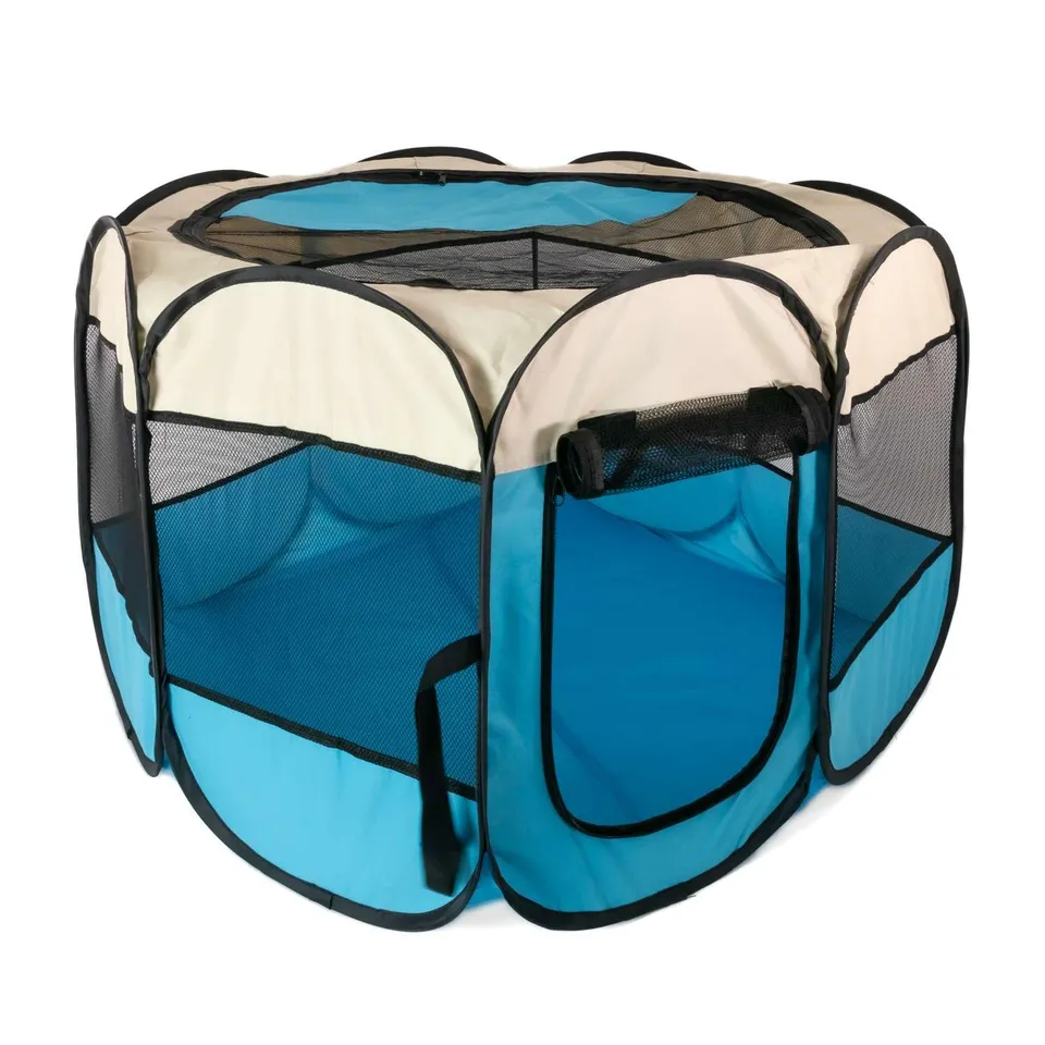 Intirilife Garten Laufstall Haustiere Blau 77x58 cm Oxford