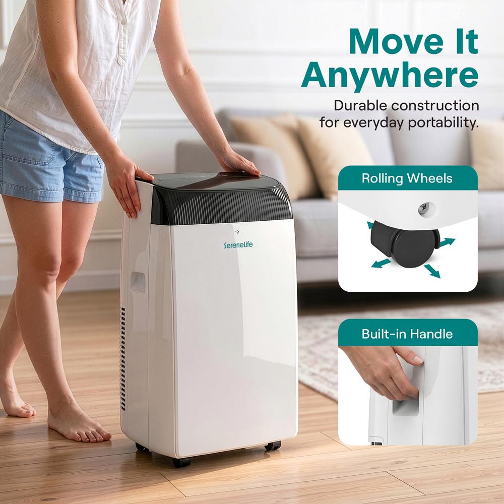 Serenelife Mobile Klimaanlage 14000 BTU Klimagerät Grau