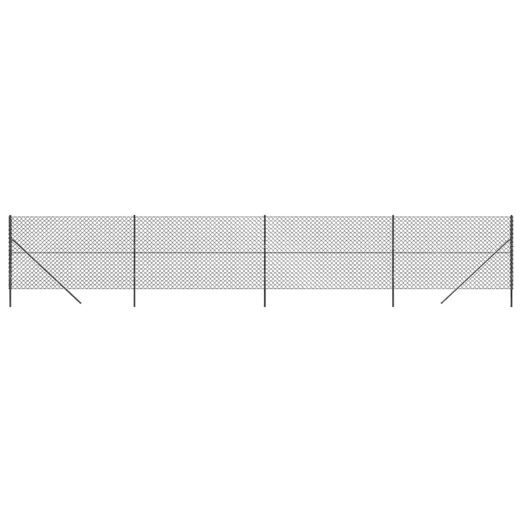 vidaXL Heim & Garten Maschendrahtzaun Drahtzaun Anthrazit PVC