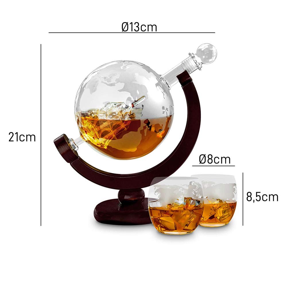 MikaMax Bar & Kitchen Whisky Karaffe Globus Set 850 ml