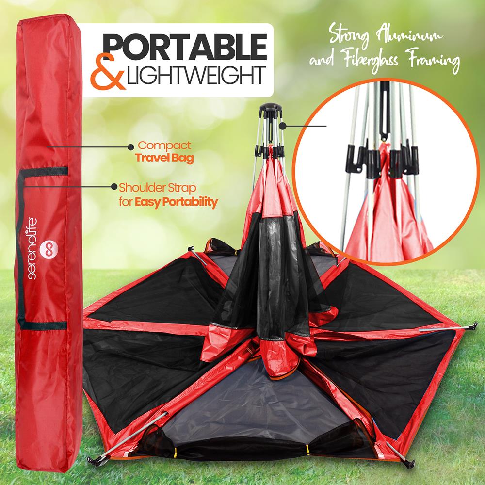 Serenelife Pet Care Laufstall faltbar Rot 6-teilig mit Matratze