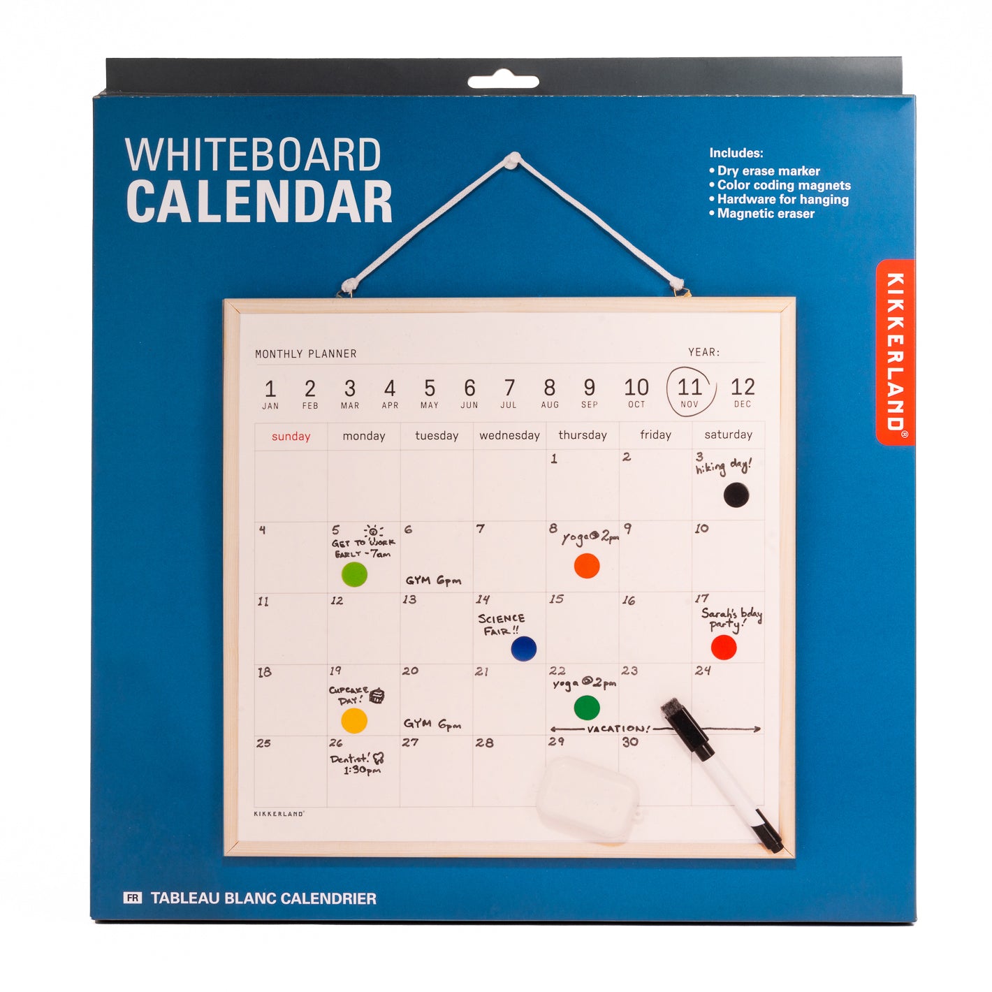 Kikkerland Home Whiteboard Kalender Monatskalender abwischbar